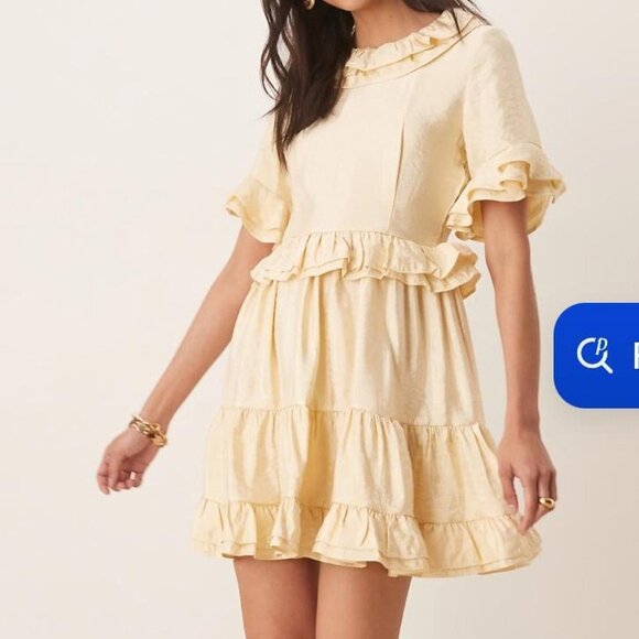 Sister Jane buttercup ruffle Yellow mini dress with ruffles XS new with tags - Picture 1 of 7